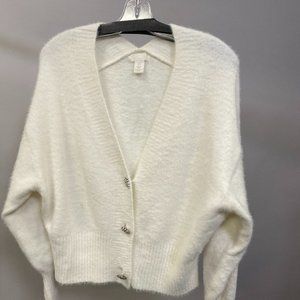 WHITE FLUFFY CARDI